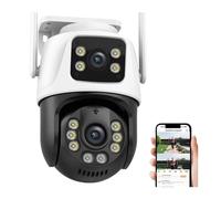 Caméra de Surveillancem 8MP 4K caméra extérieure sans Fil de sécurité PTZ Double lentille écran AI Suivi CCTV vidéo Surveillance IP Cam