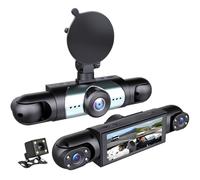 Caméra de Tableau de Bord 4 canaux 1080P Enregistreur de Voiture avec écran | Caméra de tableau de bord à 4 lentilles, enregistrement avant gauche, droit et arrière, surveillance(No card,Wi-Fi Edition)
