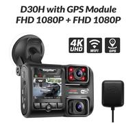 Caméra De Tableau De Bord D30h Pour Les Touristes,Enregistreur Gps,Objectif De Voiture,Dvr,4k,2160p,Wifi,Puce Novatek 96663,Capteur D'image Sony,Vision - Type D30h With Gps Module-Class 10 64gb Card