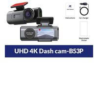 Caméra de tableau de bord de voiture statique avec enregistreur vidéo,objectif touristique,DVR,vision nocturne,prise en charge Wi-Fi intégrée,GPS,stationnement 24h,4K,UHD - Type 4K DVR-B53P-Aucun