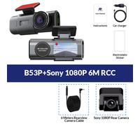 Caméra de tableau de bord de voiture statique avec enregistreur vidéo,objectif touristique,DVR,vision nocturne,prise en charge Wi-Fi intégrée,GPS,stationnement 24h,4K,UHD - Type B53P-6M RC-128G