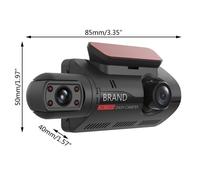 Caméra De Tableau De Bord Dvr 1080p, Double Objectif, Enregistreur Vidéo De Voiture, Capteur G, Caméra Avant Et Intérieure, Électronique Automobile