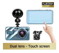 Caméra De Tableau De Bord En Alliage D'aluminium,4 Pouces,Full Hd 1080p,Vision Nocturne,Vue Avant Et Arrière,Enregistrement En Boucle,Tableau De Bord De Voiture Dvr,2 Lentilles,Boîte Noire Rouge 32g