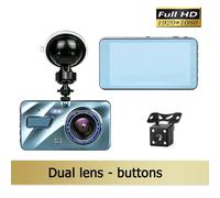 Caméra De Tableau De Bord En Alliage D'aluminium,4 Pouces,Full Hd 1080p,Vision Nocturne,Vue Avant Et Arrière,Enregistrement En Boucle,Tableau De Bord De Voiture Dvr,2 Lentilles,Boîte Noire Gris 32g