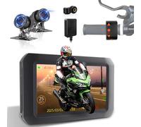 Caméra De Tableau De Bord Pour Moto,Grand Angle De 150°,Écran Hd Étanche De 10,2 Cm Avec Aide De Recul Et Contrôleur Filaire,Vision Nocturne Étoilée Avant Et Arrière Avec Wifi,Tpms,Gps
