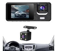 Caméra de Tableau de Bord pour Voiture - Caméra Embarquée À 3 Canaux Alimentée par Batterie | Enregistreur d'image De Recul avec Wi-FI Vision Infrarouge 1080P pour Arrière Angle Mort Camion