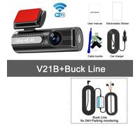Caméra de tableau de bord WiFi 4K pour voitures,avant et arrière,objectif pour touristes,caméra Prada automatique,vidéo à intervalle de temps,WiFi intégré,prise en charge GPS - Type V21B-BL-32G