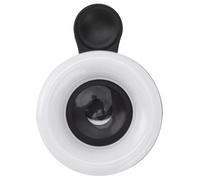 Caméra de Téléphone 15x Objectif Macro avec Mini-Clip sur Ring Light 2800-6500K, Idéal pour la Photographie et L'enregistrement Vidéo (Black)