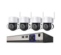 Caméra de vidéosurveillance, Kit De Vidéosurveillance sans Fil 8MP, Caméra IP 4K NVR CCTV, Mini Système De Sécurité for Caméra PTZ Domestique, Kit 8CH(3T,4 Cameras)