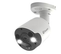 Caméra de vidéosurveillance NVR additionnelle ronde d'extérieur 4K filaire blanche Swann SWNHD-887MSFB-EU avec témoins d'avertissement