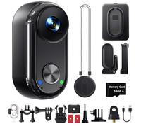 Caméra de vlogging 4K 30FPS, 64Go caméra d'action, POV portable mains libres, étanche 30m Caméra Sport, 150°Mini Cam Sportive corporelle pieton pour Vélo, Ski, Plongée, 270 Min Durée d'exécution