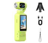 Caméra de vlogging 4K avec Objectif Rotatif à 180°, caméra d'action Portable de Poche avec Enregistrement Audio et vidéo, enregistreur vidéo Portable avec écran de 1,97 Pouce,Green-134 * 42 * 31mm