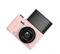 Caméra de vlogging avec sortie vidéo 5K, écran rabattable à 180 degrés, zoom 18x, stabilisation d'image électronique, écran HD 2,8", capteur CMOS 1/2,3" (rose)
