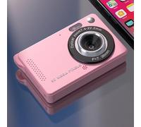 Caméra de vlogging portable 4K avec zoom 16x, capteur CCD, écran LCD de 7,1 cm, enregistrement vidéo 1080p et plusieurs modes (rose)