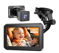 Caméra de Voiture pour bébé HD 1080p Double Canal Moniteur de Voiture avec 2 caméras de Vision Nocturne Infrarouge, Facile à Installer 10,9 cm Caméra de Voiture pour bébé avec Vue Large Transparente