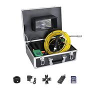Caméra d'égout 17 mm, endoscope HD 7 pouces, canalisation de 50 mètres, carte SD 8 Go, 8 LED, batterie 8500 mAh, for plombier.