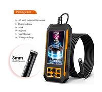 Caméra d'égout, 4.5 "IPS Écran double lentille industrielle endoscope 2.0 Député Bore Scope Snake Camera IP68 Caméra d'inspection de drain de tuyau d'égout avec 8 LED Pour Canalisations(10m,P70 in Dua