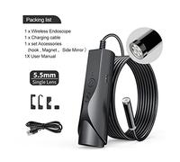 Caméra d'égout, Caméra 8 mm Wifi Endoscope IP67 Étanche WiFi Borescope 108 0P HD Caméra simple et double inspection(10m,5.5mm single lens)