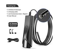 Caméra d'égout, Caméra 8 mm Wifi Endoscope IP67 Étanche WiFi Borescope 108 0P HD Caméra simple et double inspection(10m,4.9MM Dual lens)