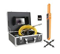 Caméra d'égout Caméra d'égout, caméra vidéo d'inspection des tuyaux avec 51 2hz Localisation de 2 mm IP68 HD 1000TVL Monitor 7 pouces DVR 12pcs LED Lumières(30m)