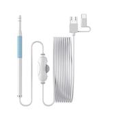 Caméra d'égout, Caméra d'endoscope Nettoyage de l'oreille 3in1 Type -C usb Otoscope visuel 5.5mm / 3.9mm 0. 3MP 6e Cuillère d'oreille à oreille ds oreille(Beige)
