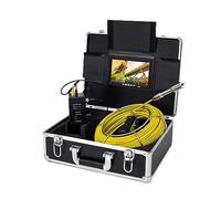 Caméra d'égout, Caméra d'inspection de tuyaux, moniteur de 7 pouces, Endoscope industriel d'égout, Support sans fil(30m,7in No Function)