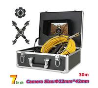 Caméra d'égout, Caméra vidéo d'inspection de tuyau d'égout de 7 "de 7", 30m 50m IP68 HD 1000TVL Système d'endoscope industriel de pipeline d'égout d'égout Pour plombier(50m)