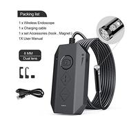 Caméra d'égout, Double lentille sans fil Caméra 1080P Scope Caméra avec câble semi-rigide de zoom de zoom 4x(2m,8 mm dual lens)