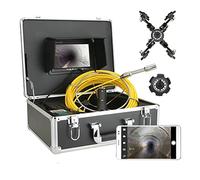 Caméra d'égout Équipement d'inspection des tuyaux de caméra d'égout avec localisateur 7inch Monitor WiFi sans fil DVR 20m / 30m 40m 50m Caméra vidéo, IP68 HD 1000TVL Avec 1 2pcs LED Lumières(40 m)