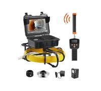 Caméra d'égout SucceBuy avec localisateur 512 Hz Caméra d'inspection de canalisations IP68 9" avec fonction DVR avec 12 LED réglables et carte SD 16 Go 9 inch Screen 50M