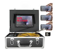 Caméra d'évacuation, Caméra d'égout 9inch Wiless WiFi 20/30/40 / 50m vidéo d'inspection de tuyaux, 1 7 mm 8 Go SD Pipe vidange par carte Endoscope industriel(30m)