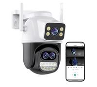 Caméra d'extérieur 6MP 12MP, Trois objectifs, Double écran, Zoom 8X, vidéosurveillance, Suivi Automatique, Protection de sécurité(6K 12MP Camera)