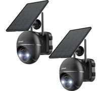 Caméra d'extérieur à énergie solaire, résolution HD 2K, inclinaison panoramique 355°, audio bidirectionnel