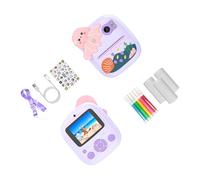 Caméra d'impression double objectif portable de voyage 1080p vidéo avec papier d'impression pour voyage en plein air coque en silicone antichoc caméra enfants
