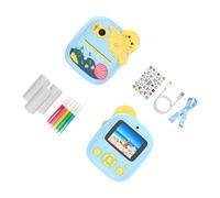 Caméra d'impression double objectif portable de voyage vidéo 1080p avec papier d'impression pour voyage en plein air, coque en silicone antichoc pour enfants