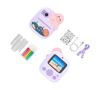 Caméra d'impression double objectif portable de voyage vidéo 1080p avec papier d'impression pour voyage en plein air, coque en silicone antichoc pour enfants