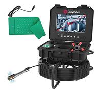Caméra d'inspection Canalisation 512hz, Endoscope Canalisation 100m avec Autonivelante, HD Caméra d'égout avec Compteur Mètre, Camera pour Tuyau PVC avec Microphone et Clavier USB, Camera de Drainage