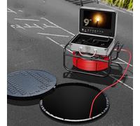 Caméra d'inspection de pipeline - Écran de 9 pouces, lecture vidéo 1080p, 8 lumières LED, pour inspection souterraine extérieure