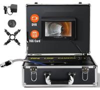 Caméra d'inspection de tuyau - 20m industriel - 1000TVL endoscope - caméra de canal - 16GB carte SD - IP68 étanche - 480P écran couleur - DVR - 4500mAh