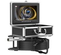 Caméra d'inspection de tuyau d'égout avec DVR 16 Go Carte vidéo endoscope écran 10 pouces 20 m 23 mm objectif tube IP68