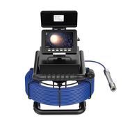 Caméra d'inspection d'égout, caméra d'inspection de tuyaux avec Grand Moniteur HD, caméra d'inspection de canalisation, Signal 512 Hz Auto-nivelant, Batterie intégrée 5000 mA, pour Les propriétai 30m