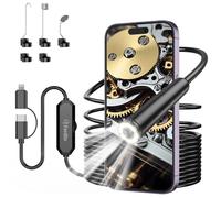 Caméra d'inspection Endoscope, Ferdiiz 1920P HD Borescope Caméra, Endoscope en Forme de Serpent Semi-Rigide de 5 mètres avec 8 lumières LED réglables, IP67 Étanche Outil pour Tuyau de vidange pour