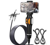 Caméra d'inspection endoscopique articulée à 360° - Caméra d'inspection flexible et rigide HD 1920, 8 lumières LED réglables, étanchéité IP67, endoscope de vidange pour Android et iOS (1 m)