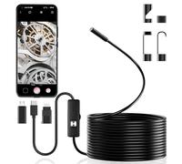 Caméra d'inspection endoscopique avec 8 lumières LED sans WiFi, étanchéité IP67, flexible et rigide, pour Android/iPhone/iPad (5 m)