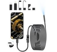 Caméra d'inspection endoscopique, caméra endoscopique HD 1920p avec 8 lumières LED réglables, 7,9 mm, tube étanche IP67, caméras de vidange pour évier, endoscope serpent de 5 m pour iPhone, Android,