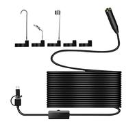 Caméra d'inspection endoscopique industrielle avec mise au point automatique 3 en 1 Interface de remplacement pour port USB de type C Android 4 LED à intensité variable Luminosité réglable Objectif 14