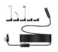 Caméra d'inspection endoscopique industrielle avec mise au point automatique 3 en 1 Interface de remplacement pour port USB de type C Android 4 LED à luminosité réglable à intensité variable Objectif