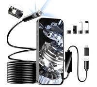 Caméra d'inspection Endoscopique Serpent 1920P HD, Endoscopique D'inspection à Double Lentille, Endoscopique Type C de portée avec 8+1 Lumières LED pour Smartphone Android et iOS, iPhone, iPad (5M)