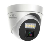 Caméra dôme tourelle avec vision nocturne couleur 3K, éclairage LED blanc visible, microphone intégré pour l'extérieur, objectif grand angle,