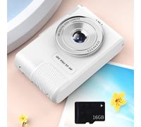 Caméra double HD UNLLLL avec zoom optique, carte mémoire 16 Go, batterie longue durée, légère - Idéale pour une utilisation scolaire et